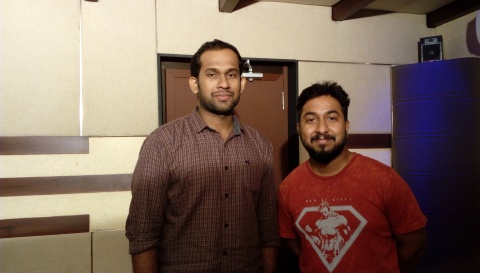 With Vineeth Sreenivasan During Ayaal Sassi Song Recording